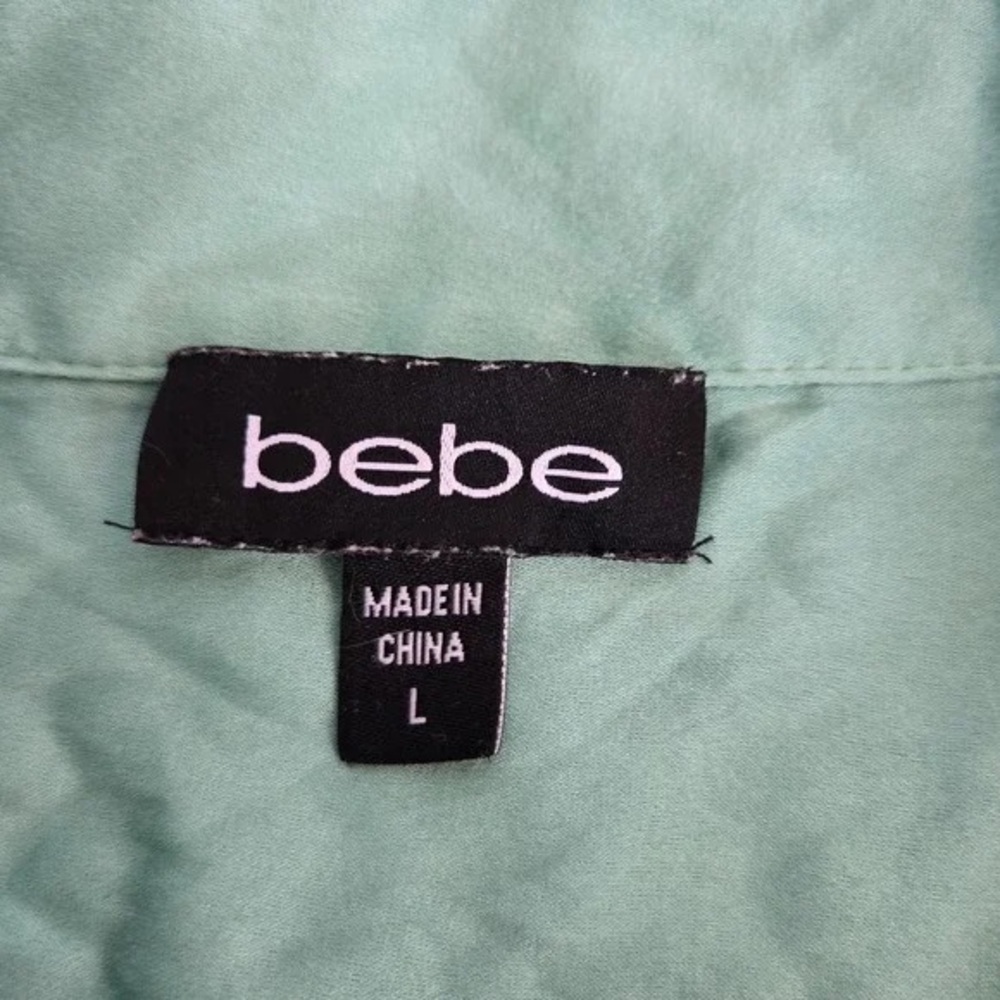 Bebe Light Green Button Down Shirt - image 3